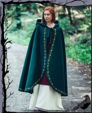 Mittelalter Larp Elfen Wollumhang - Asidis mit Stickerei  Leonardo Carbone