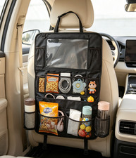 Large Car Seat Back Organizer Black - Backseat Storage Organizer