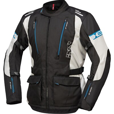 Mens Motorcycle Jacket M - IXS Lorin-ST Waterproof Touring Black-Grey-Blue