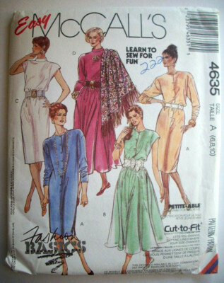 Loose fitting dress & shawl pattern 4635 size 6 8 10 uncut | eBay