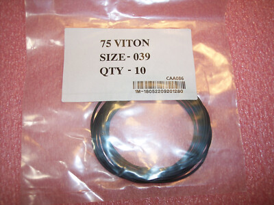 QTY (10) AS568A-039-V75 VITON O-RING 2-3/4'''' INSIDE DIAMETER 1/16''-CROSS MYKIN