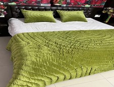 Olive Green velvet quilt king velvet blanket velvet comforter queen bedding set
