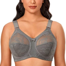 Women Minimizer Bra Unlined Wireless Full Figure Support PLUS SIZE 34-50 CDEFGHI