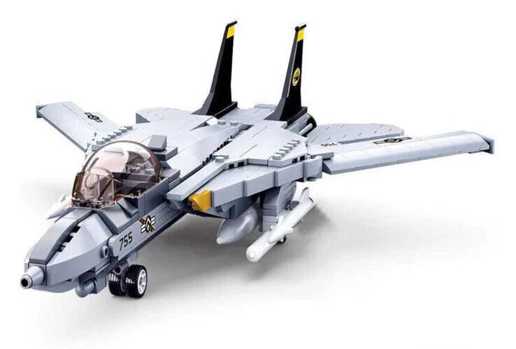 Military MOC F14D US Fighter Jet Aircraft Building Blocks Bricks Model Kids Toys - Image 3 of 4