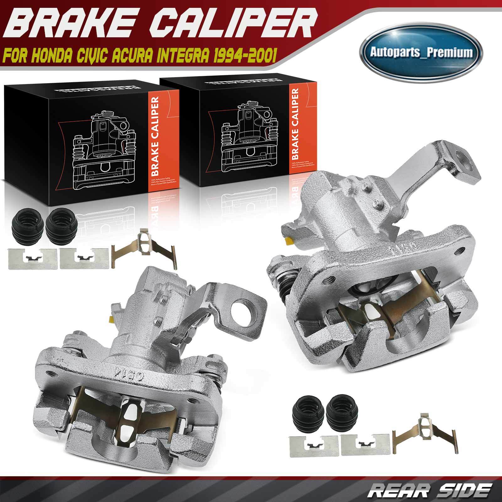 Pair Rear Brake Calipers w/ Bracket for Honda Civic Civic del Sol Acura Integra