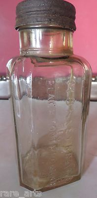 MONKEYBRAND BLACＫTOOTHPOWDER ビンテージガラスボトル Vintage Monkey brand Black tooth powder Glass Bottle Signed Tin