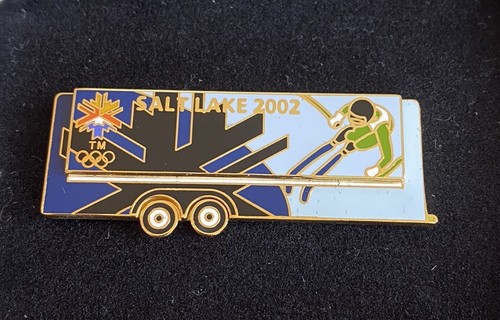 Salt Lake City 2002 Olympics Alpine Skiing Trailer Flip Pin Limited Edition - Picture 2 of 5