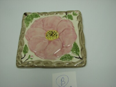 VTG.  FRANCISCAN POTTERY DESERT ROSE 6'' ART TILE TRIVET HOT PLATE PORTUGAL LotB
