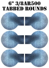 6"x3/8" AR500 Steel Targets - Tabbed Rounds for Plate Racks Dueling Trees - 6pc