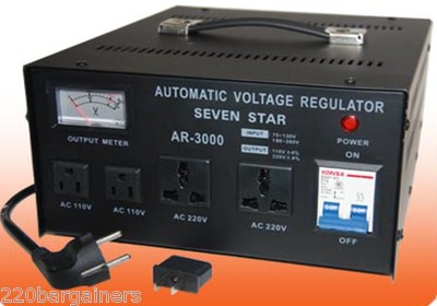 Seven Star AR-3000 Heavy-Duty Voltage Converter Stabilizer 3000 watt 110v 220v