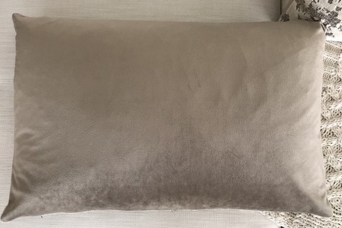 Set Of 2 Lumbar Accent Pillows 23”x14" Neutral Beige 100% Duck Feather Filled - Picture 5 of 9
