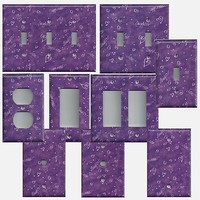 Violet Purple Hearts And Swirls Hand Made Light Switchplates & Outlet Covers Violet Purple Hearts And Swirls Hand Made Light Switchplates & Outlet Covers