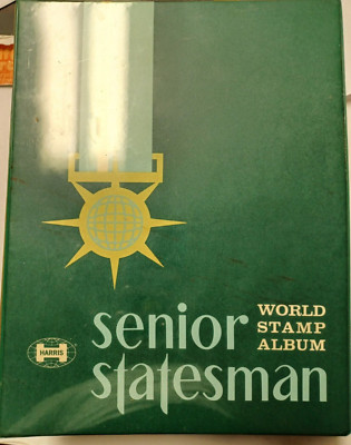 HUGE SENIOR STATESMAN World Stamp Album Almost 8,000 Stamps ...