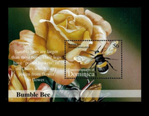 VINTAGE CLASSICS- Dominica 2002- Bumble Bee- Souvenir Stamp Sheet Scott 2383 MNH