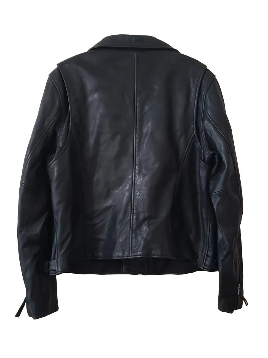 VINTAGE FIRST CLASSICS BLACK LEATHER MOTORCYCLE JACKET CLASSIC BIKER SIZE 3X