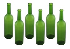 Plastic Wine Bottles 12" Tall Green Empty Display Pack Of 6