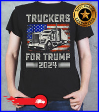 Truckers For Trump American Flag Trump 2024 Vintage T-Shirt