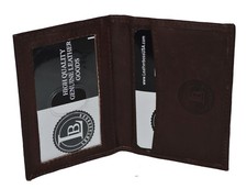 CREDIT CARD ID HOLDER SMALL SLIM NEW LEATHER DARK BROWN GENUINE LEATHER