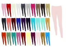 LADIES WOMENS VISCOSE LYCRA PLAIN STRETCHY SOFT LEGGINGS WITH ELASTICATED WAIST
