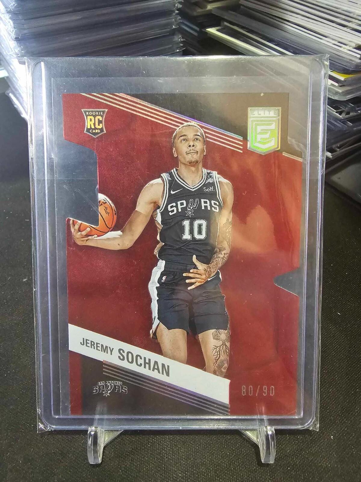 2022-23 Panini Donruss Elite Jeremy Sochan #232 Red Aspirations Die-Cut 80/90 RC