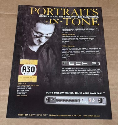 TECH 21 SANSAMP - GEDDY LEE of RUSH - 2007 Print Advertisement