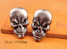 10X Antique Silver Punk Motocycle Skull Skeleton Leathercraft CONCHOS Screwback