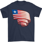 Curled Liberia Flag Liberian Day Football Mens T-Shirt 100% Cotton