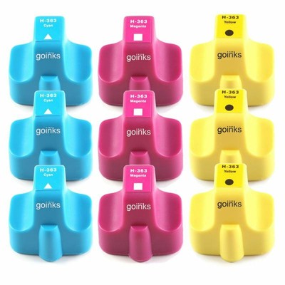 Lot De 12 Cartouches D'Encre Compatibles HP 363 (C/M/Y) - 13ml - Go Inks - Neuf