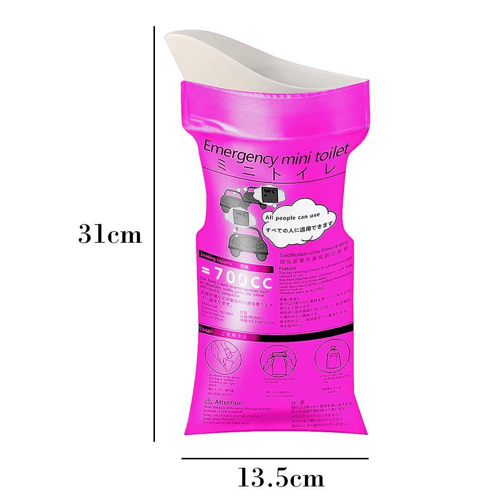700ml Car Urine Bag Portable Disposable Piss Bags for Traffic Jam (Pink
