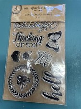 MS SPARKLE & CO. HELLO THINKING OF YOU SENTIMENTS CLEAR STAMPS NEW!!