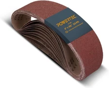 POWERTEC 110620 4 x 36 Inch Sanding Belts, 40 Grit Aluminum Oxide Belt Sander 10