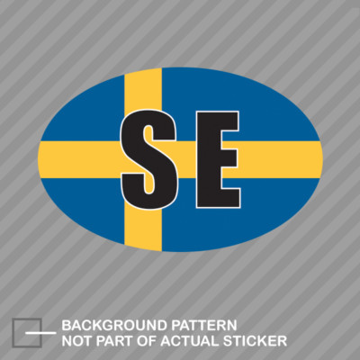 Sweden Oval Sticker Decal Vinyl Swedish Country Code euro SE v4