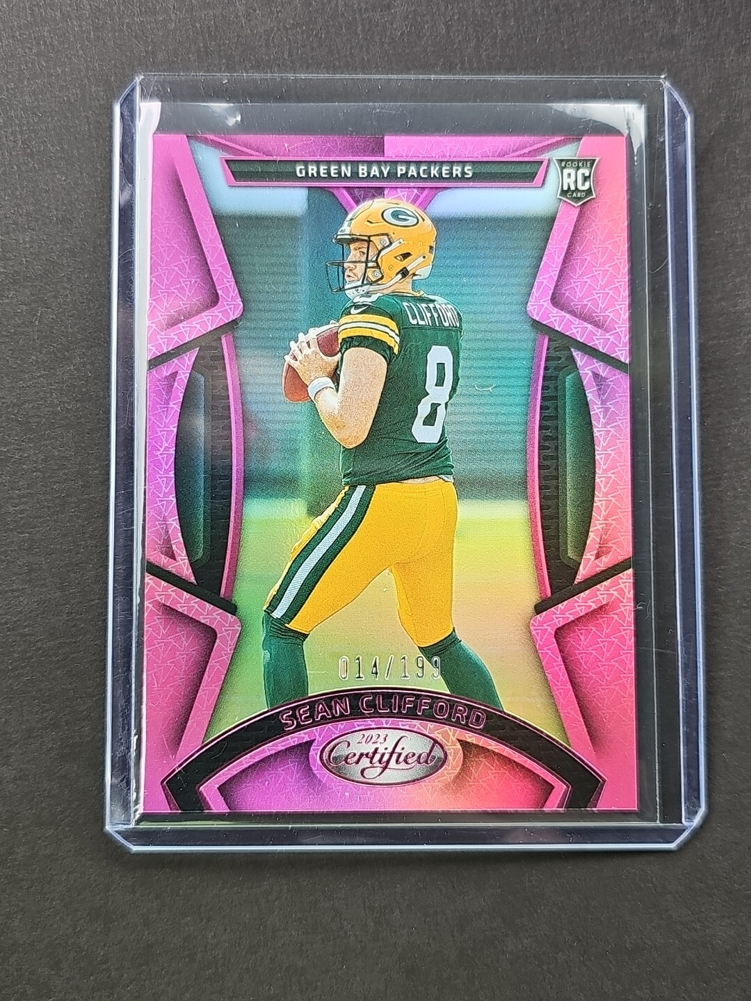 2023 Panini Certified - Sean Clifford Mirror Pink Rookie /199 #177 Packers