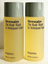 Two Necessaire Body Wash 2 x 3.4oz.,  6.8 oz., Eucalyptus 100 ml 2 Bottles Lot