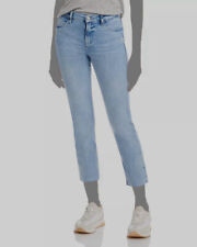  238 Frame Women's Blue Le High Frayed Crop Denim Straight Jeans Pants Size 27