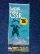 Czechosłowacja 1986 Katalog dróg Mapa z kempingami