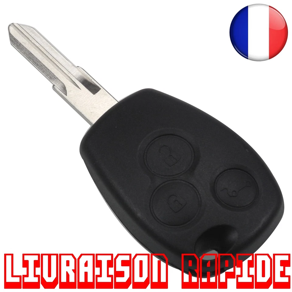 3 Boutons Cle Boitier Coque Télécommande Renault Kangoo Clio DACIA Logan Sandero