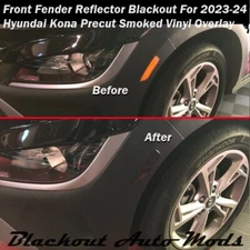 Front Fender Side Marker Blackout For 2023-24 Kona Precut Smoked Vinyl Overlay