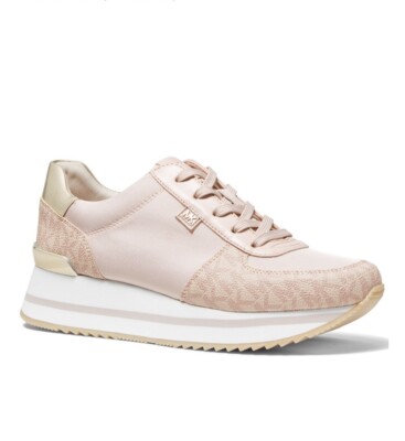 【Michael Kors】Monique Logo Trainers Michael Kors Monique Trainer Ballet Pink Logo Sneaker