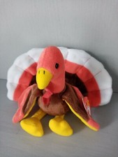TY BEANIE BABY BEAR - GOBBLES - TURKEY - MINT - INDONESIA - RETIRED WITH TAGS