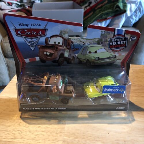 DISNEY PIXAR CARS MATER WITH SPY GLASSES ACER 2 PACK. NIP. - Picture 1 of 3