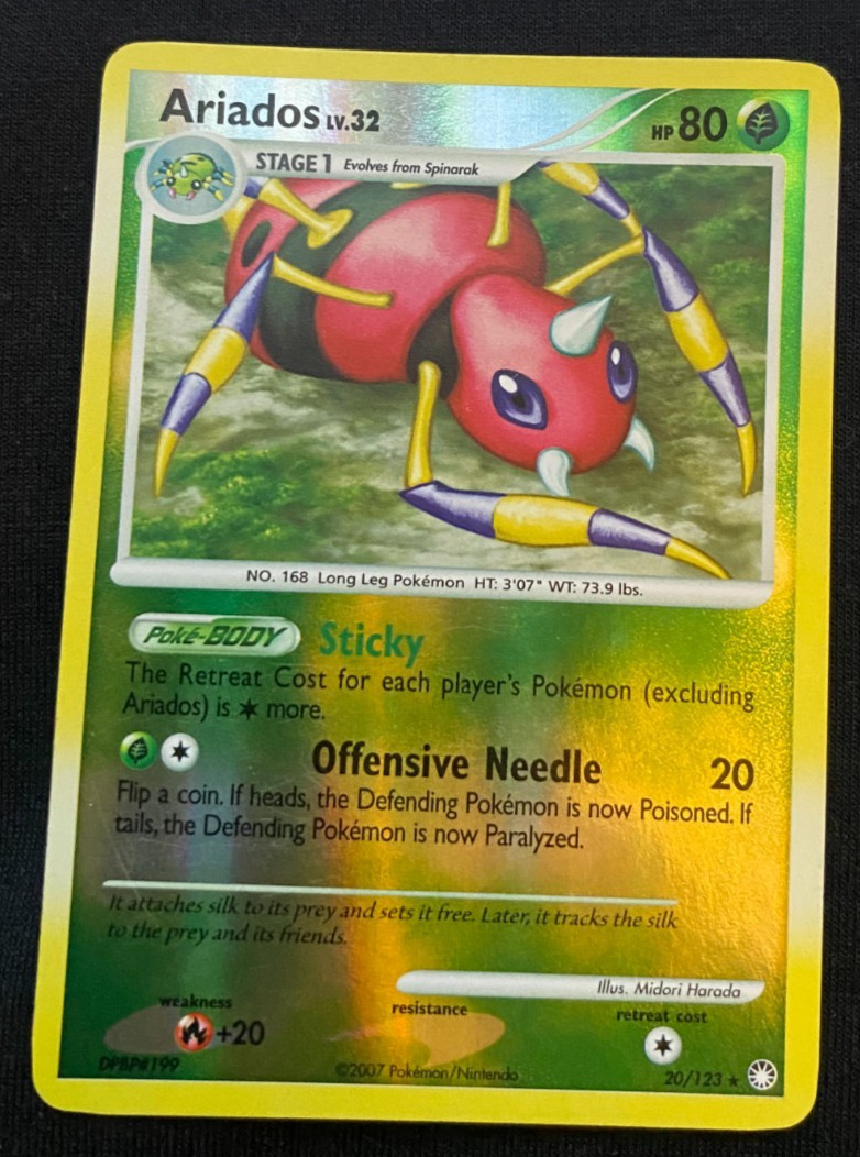 Pokémon TCG Ariados Mysterious Treasures 20/123 Reverse Holo Rare LP