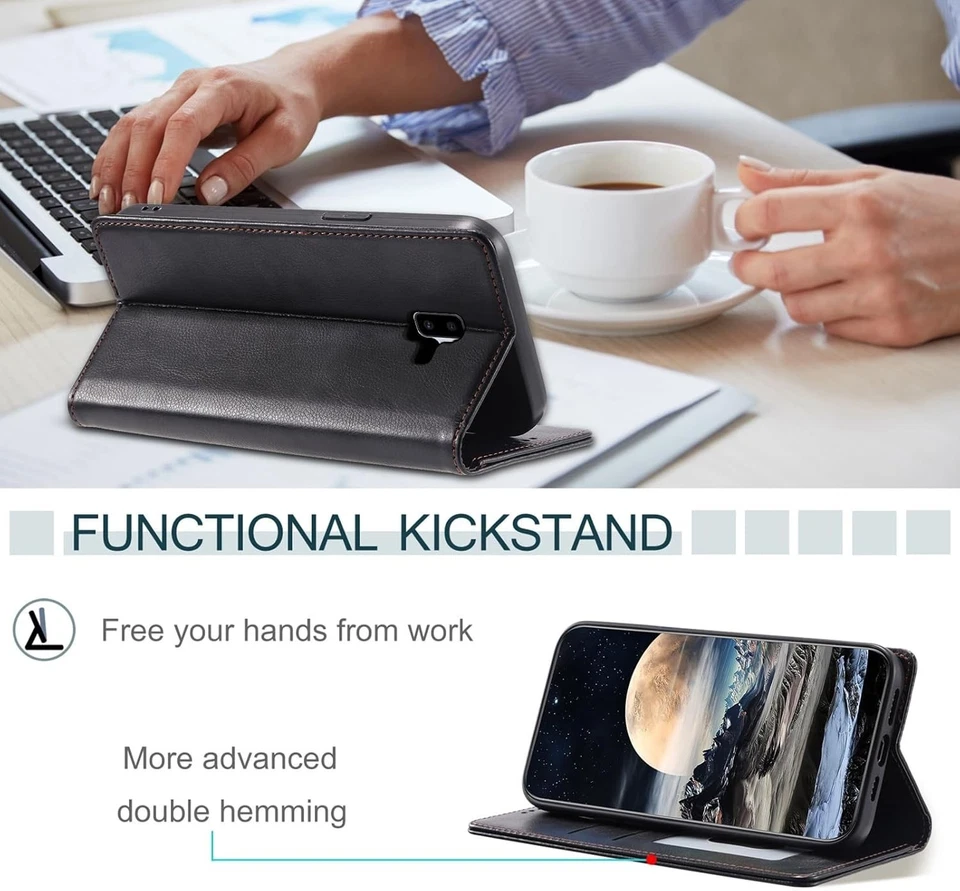 Leather Wallet Case Flip Cover For Samsung J3 J4 J5 J6 2016/17/18 J6 Plus UK - Image 2 of 4