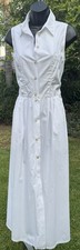 VTG 90's Guess Jeans George Marciano White Long SLS Collar BF CTN Dress SZ 7