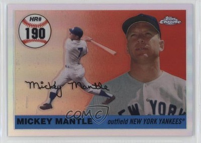 2007 Topps Chrome Home Run History Refractor /500 Mickey Mantle #MHRR190 HOF 0a2