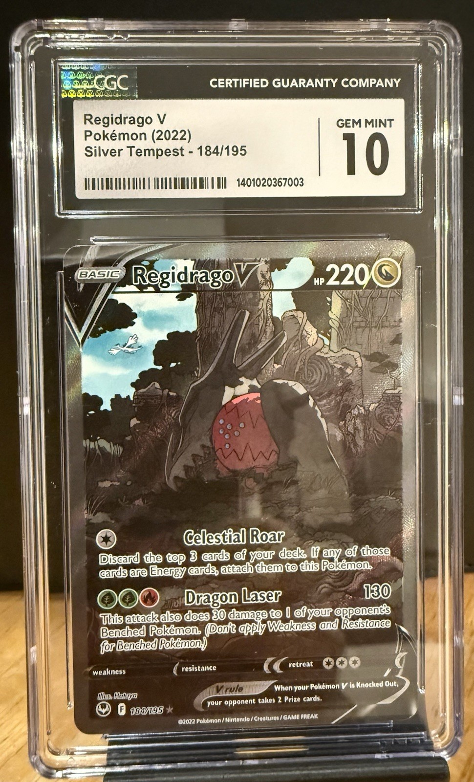 2022 POKEMON SILVER TEMPEST ULTRA RARE HOLO #184/195 REGIDRAGO V CGC 10 GEM MINT