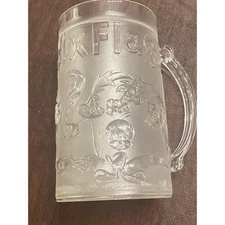 Vintage Six Flags Looney Tunes Frosted Mug Tweety Sylvester Road Runner Freezer