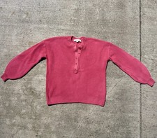 Vintage Ann Taylor Loft Red Henley Sweater, Size Medium