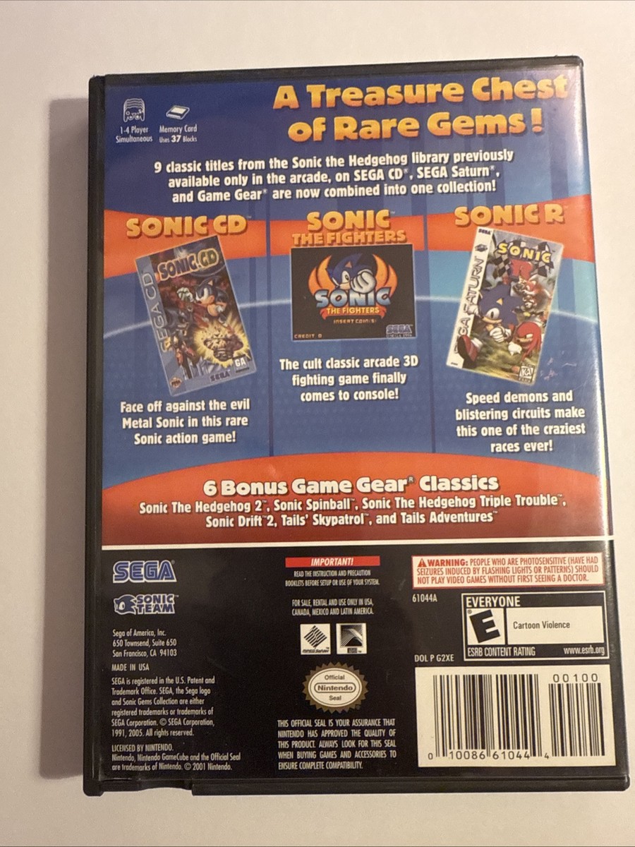 Sonic Gems Collection (Nintendo Gamecube) CIB Complete - Authentic