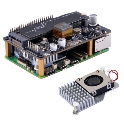 GeeekPi P33 M.2 NVME M-Key PoE+ Hat with Official Pi 5 Active Cooler for Rasp...